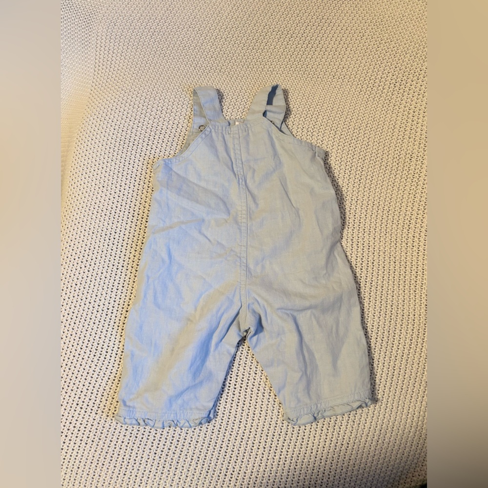 Carter's Light Blue Overalls with Embroidery floral - Picture 2 of 3